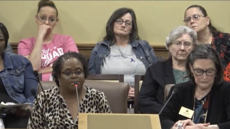 Dafony Boyd speaking at an Arkansas legislative hearing